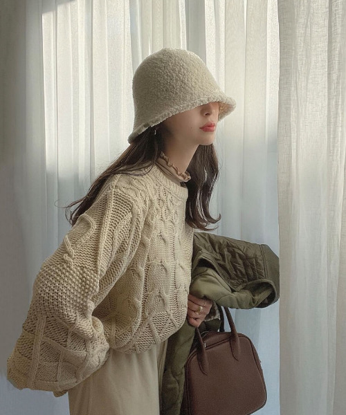 ISOOK(アイスー)の「Boa tulip hat / ボアチューリップハット(meg select)(ハット・レディース・アイボリー・FREE)」の4枚目の写真