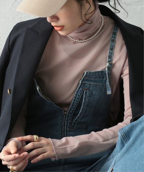 JOURNAL STANDARD（ジャーナルスタンダード）の「■シアーネットハイネックプルオーバー（Tシャツ/カットソー・レディース・ライトグレー/サックスブルー/ピンク/アイボリー・FREE）」の15枚目の写真