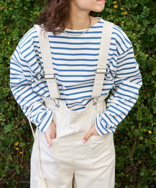 CIAOPANIC TYPY（チャオパニックティピー）の「裏配色ボーダー長袖TEE（Tシャツ/カットソー・メンズ・サックスブルー/グリーン/グレー・M/L）」の3枚目の写真