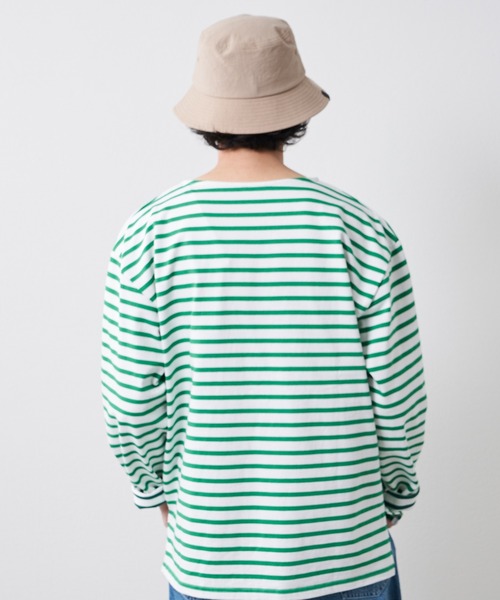 CIAOPANIC TYPY（チャオパニックティピー）の「裏配色ボーダー長袖TEE（Tシャツ/カットソー・メンズ・サックスブルー/グリーン/グレー・M/L）」の6枚目の写真