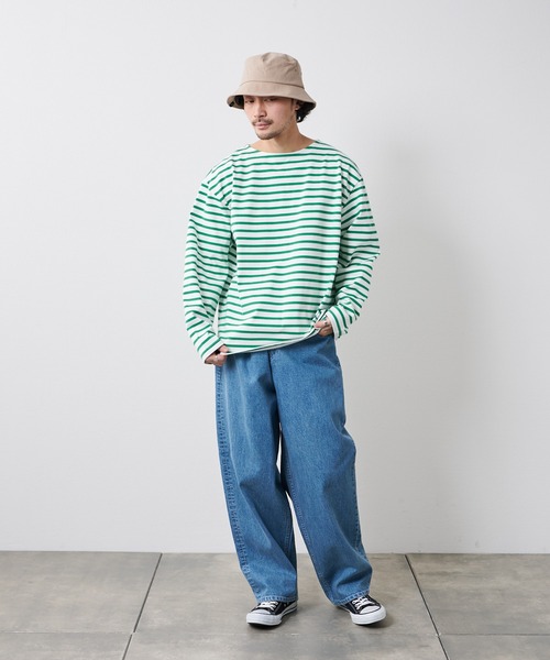 CIAOPANIC TYPY（チャオパニックティピー）の「裏配色ボーダー長袖TEE（Tシャツ/カットソー・メンズ・サックスブルー/グリーン/グレー・M/L）」の7枚目の写真