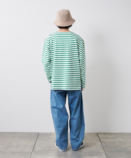 CIAOPANIC TYPY（チャオパニックティピー）の「裏配色ボーダー長袖TEE（Tシャツ/カットソー・メンズ・サックスブルー/グリーン/グレー・M/L）」の9枚目の写真