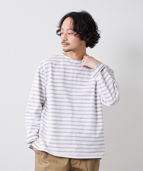 CIAOPANIC TYPY（チャオパニックティピー）の「裏配色ボーダー長袖TEE（Tシャツ/カットソー・メンズ・サックスブルー/グリーン/グレー・M/L）」の10枚目の写真
