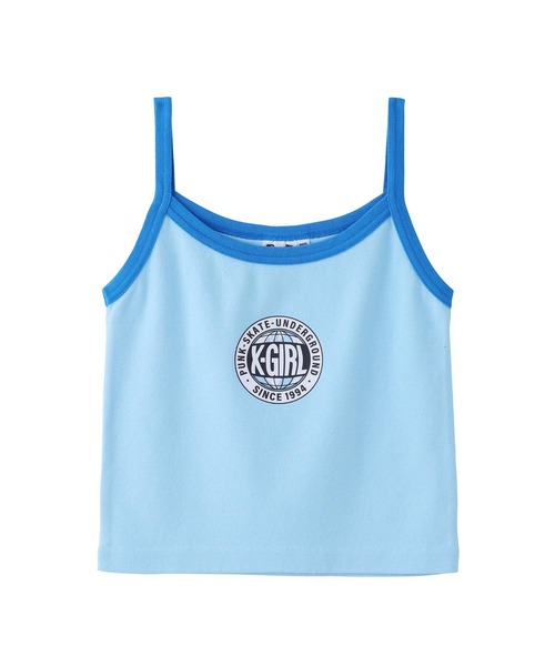 logo gradation camisole white ラスト1枚 X-girl（エックスガール）の「OVAL LOGO CAMISOLE（キャミソール
