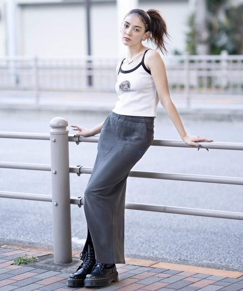 X-girl（エックスガール）の「WORLD LOGO CAMISOLE（キャミソール・レディース・ブラック/ホワイト/ライトブルー・M/S）」の6枚目の写真