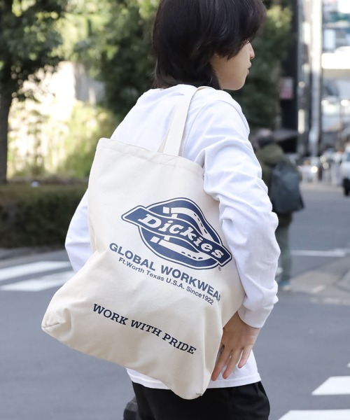 Dickies(ディッキーズ)の「▲Dickies/ディッキーズ DK LOGO TC CANVAS TOTE BAG トートバッグ キャンバス(トートバッグ・メンズ・アイボリー系/アイボリー系1/アイボリー系2・FREE)」の3枚目の写真