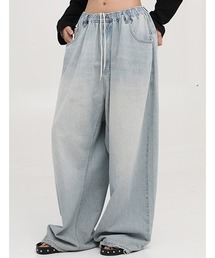 MASONPRINCE | スーパーワイドヴィンテージ風 裾ダメージデニムパンツ NZK6064 【M.P Studios】【2022SS】(デニムパンツ)