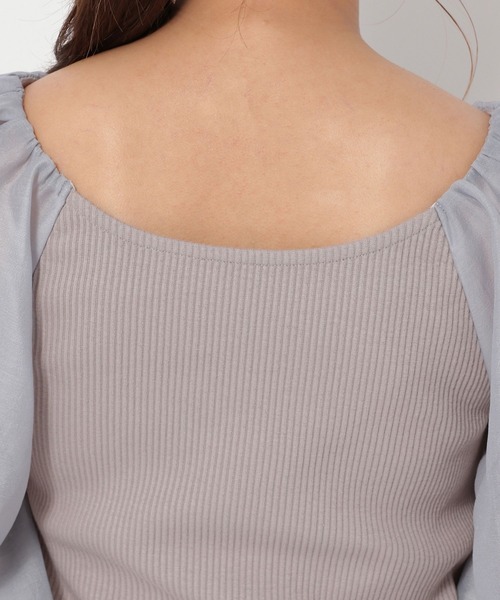 mysty woman（ミスティウーマン）の「シアーバルーン袖プルオーバー 274590（シャツ/ブラウス・レディース・オフホワイト/ブラック/グレイッシュブルー・FREE）」の13枚目の写真