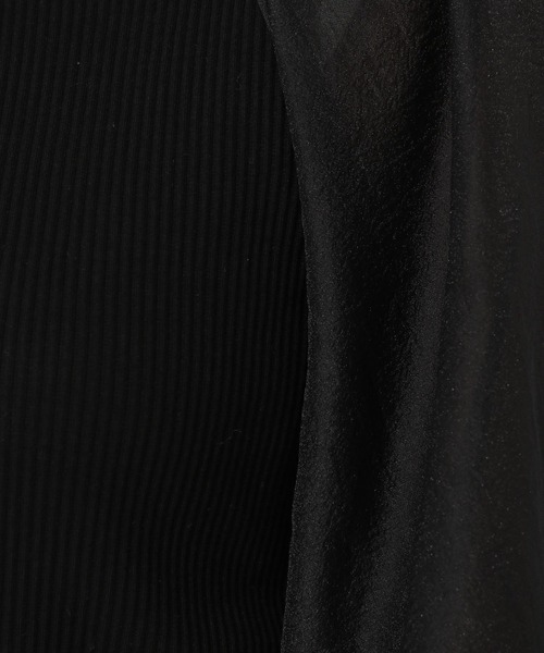 mysty woman（ミスティウーマン）の「シアーバルーン袖プルオーバー 274590（シャツ/ブラウス・レディース・オフホワイト/ブラック/グレイッシュブルー・FREE）」の16枚目の写真