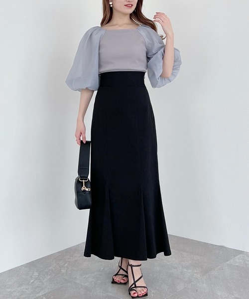 mysty woman（ミスティウーマン）の「シアーバルーン袖プルオーバー 274590（シャツ/ブラウス・レディース・オフホワイト/ブラック/グレイッシュブルー・FREE）」の17枚目の写真