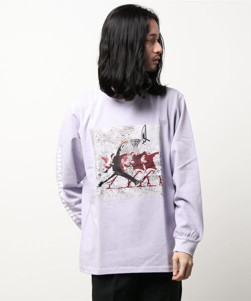 Kare/ME(カーミー)の「Kare/ME(カーミー)別注バスケット ロングスリーブT(Tシャツ/カットソー・メンズ・ホワイト/ブラック/パープル・SMALL/MEDIUM/LARGE)」の3枚目の写真