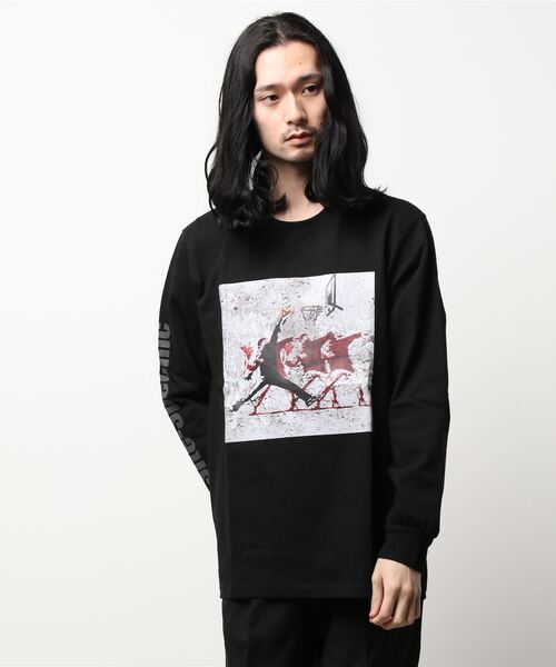 Kare/ME(カーミー)の「Kare/ME(カーミー)別注バスケット ロングスリーブT(Tシャツ/カットソー・メンズ・ホワイト/ブラック/パープル・SMALL/MEDIUM/LARGE)」の2枚目の写真