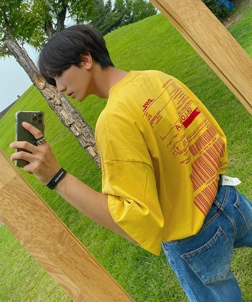 ASCLO（エジュクロ）の「ASCLO Grag Loosefit DHL Short Sleeve T Shirt（Tシャツ/カットソー・メンズ・ホワイト/チャコールグレー/ブラック/イエロー・FREE）」の11枚目の写真