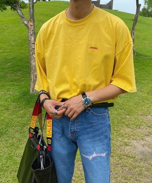 ASCLO（エジュクロ）の「ASCLO Grag Loosefit DHL Short Sleeve T Shirt（Tシャツ/カットソー・メンズ・ホワイト/チャコールグレー/ブラック/イエロー・FREE）」の8枚目の写真