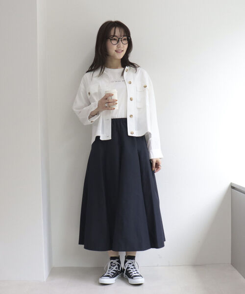 fredy emue（フレディエミュ）の「シャイニータイプライタースカート（スカート・レディース・ピンク/ネイビー・38/36）」の3枚目の写真