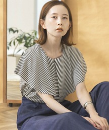 URBAN RESEARCH ROSSO | 2WAYストライプフレンチスリーブブラウス(シャツ/ブラウス)