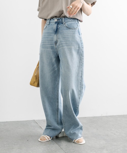 PUAL CE CIN（ピュアルセシン）の「ブリーチデニムパンツ（デニムパンツ・レディース・ブルー系その他・SMALL/MEDIUM）」の2枚目の写真