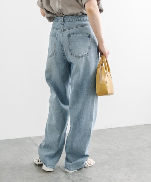 PUAL CE CIN（ピュアルセシン）の「ブリーチデニムパンツ（デニムパンツ・レディース・ブルー系その他・SMALL/MEDIUM）」の4枚目の写真