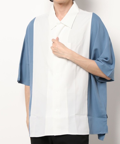 AZIONE(アジオネ)の「AZIONE/アジオネ/ドルマンスリーブs/sシャツ/半袖シャツ(シャツ/ブラウス・メンズ・ホワイト/ブラック/ライトグリーン/グリーン/ブルー・MEDIUM/LARGE)」の1枚目の写真