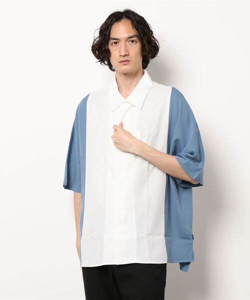 AZIONE(アジオネ)の「AZIONE/アジオネ/ドルマンスリーブs/sシャツ/半袖シャツ(シャツ/ブラウス・メンズ・ホワイト/ブラック/ライトグリーン/グリーン/ブルー・MEDIUM/LARGE)」の8枚目の写真