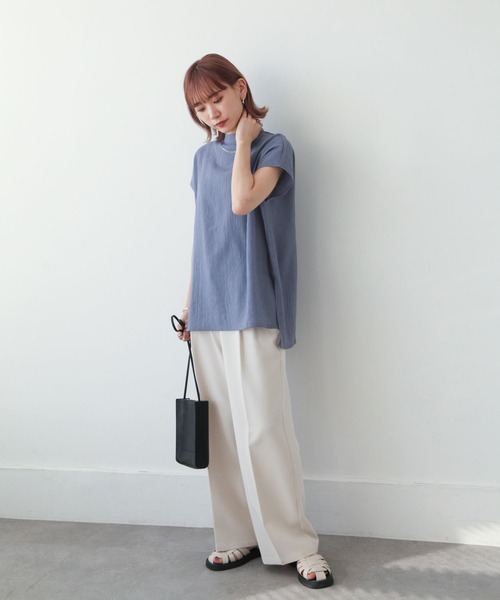 Chillfar（チルファー）の「楊柳ハイネックプルオーバーブラウス（シャツ/ブラウス・レディース・ブルー/ベージュ/チャコール・MEDIUM/LARGE）」の19枚目の写真