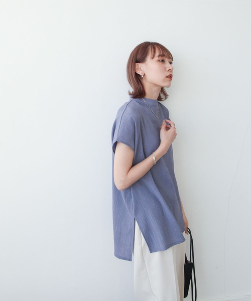 Chillfar（チルファー）の「楊柳ハイネックプルオーバーブラウス（シャツ/ブラウス・レディース・ブルー/ベージュ/チャコール・MEDIUM/LARGE）」の20枚目の写真