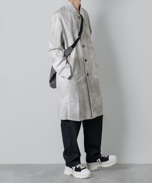 ATTACHMENT(アタッチメント)の「コールドダイ コットン・リネンツイル ラボコート / PIGMENT DYE CO/LI TWILL LABORATORY COAT(ステンカラーコート・メンズ・ブルー系その他/ベージュ系その他・1/2/3)」の9枚目の写真