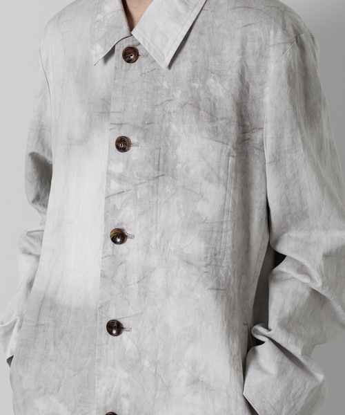 ATTACHMENT(アタッチメント)の「コールドダイ コットン・リネンツイル ラボコート / PIGMENT DYE CO/LI TWILL LABORATORY COAT(ステンカラーコート・メンズ・ブルー系その他/ベージュ系その他・1/2/3)」の7枚目の写真