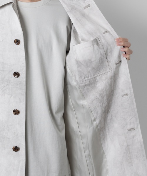 ATTACHMENT(アタッチメント)の「コールドダイ コットン・リネンツイル ラボコート / PIGMENT DYE CO/LI TWILL LABORATORY COAT(ステンカラーコート・メンズ・ブルー系その他/ベージュ系その他・1/2/3)」の22枚目の写真