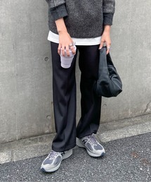 feepur | センタープレスストレートカラースラックス(スラックス)