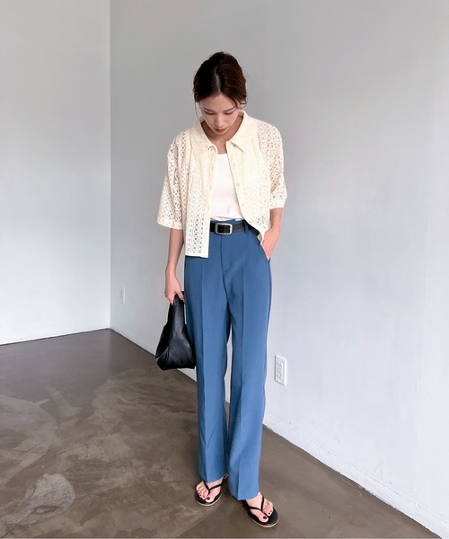 feepur（フェピュール）の「センタープレスストレートカラースラックス（スラックス・レディース・ダークグリーン/ブルー/オレンジ/グリーン系その他/アイボリー/ブラック/ベビーピンク/レッド/モカ・MEDIUM/SMALL）」の14枚目の写真