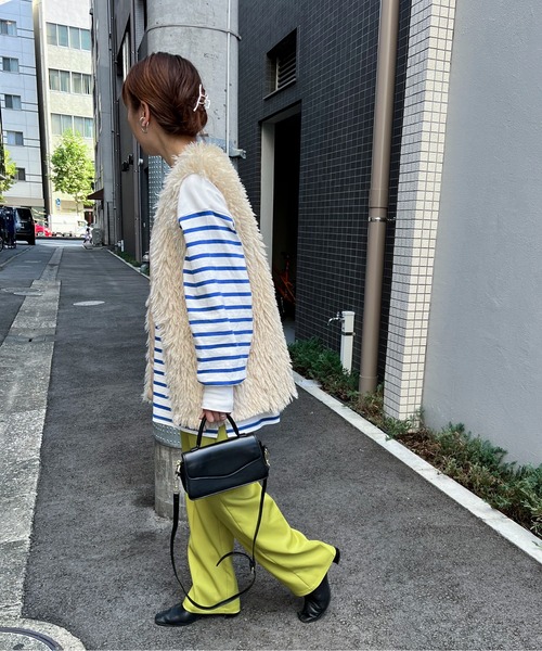 feepur（フェピュール）の「センタープレスストレートカラースラックス（スラックス・レディース・ダークグリーン/ブルー/オレンジ/グリーン系その他/アイボリー/ブラック/ベビーピンク/レッド/モカ・MEDIUM/SMALL）」の17枚目の写真