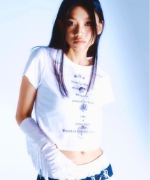 ROSEAPPLE STUDIO | 【ROSEAPPLE STUDIO/ローズアップルスタジオ】222 Basic logo crop t/プリントT 半袖トップス 半袖Tシャツ 白Tシャツ 黒Tシャツ ゴシック クロップド 短丈トップス(Tシャツ/カットソー)