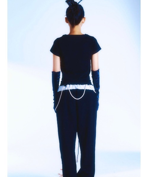 ROSEAPPLE STUDIO（ローズアップルスタジオ）の「【ROSEAPPLE STUDIO/ローズアップルスタジオ】222 Basic logo crop t/プリントT 半袖トップス 半袖Tシャツ 白Tシャツ 黒Tシャツ ゴシック クロップド 短丈トップス（Tシャツ/カットソー・レディース・ホワイト/ブラック・ONE SIZE）」の14枚目の写真