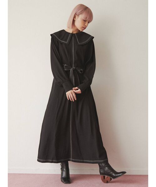 merry jenny（メリージェニー）の「Ｗステッチリボンワンピース（ワンピース・レディース・ブラック/アイボリー・FREE）」の19枚目の写真