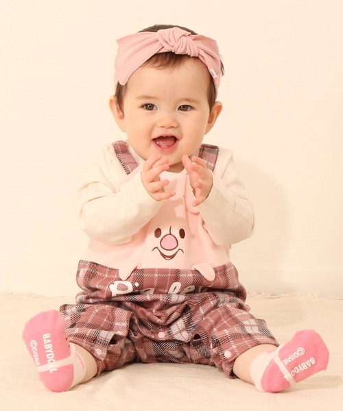 ディズニー チェック柄サロペットドッキングロンパース 7010b ロンパース Disney ディズニー のファッション通販 Zozotown