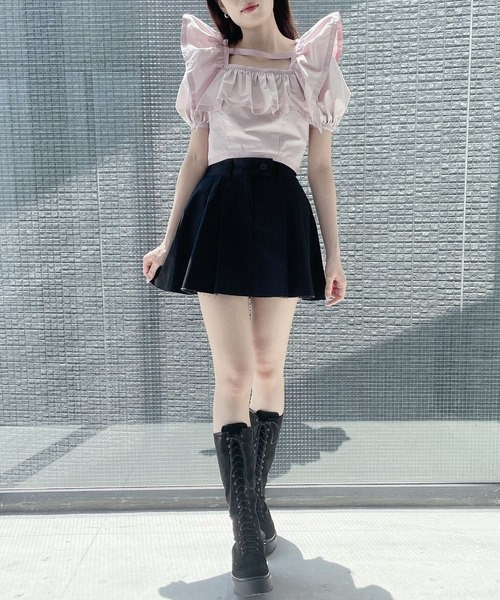 lilLilly（リルリリー）の「フリルスクエアブラウス（シャツ/ブラウス・レディース・ホワイト/ブラック/ピンク・FREE）」の18枚目の写真