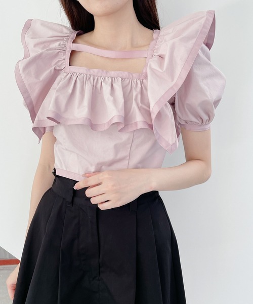 lilLilly（リルリリー）の「フリルスクエアブラウス（シャツ/ブラウス・レディース・ホワイト/ブラック/ピンク・FREE）」の20枚目の写真