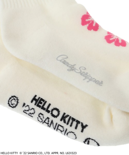 Candy Stripper（キャンディストリッパー）の「HELLO KITTY RIB ソックス（ソックス/靴下・レディース・ブラック/ピンク/オフホワイト・FREE）」の5枚目の写真