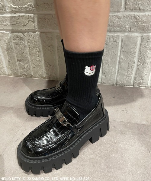 Candy Stripper（キャンディストリッパー）の「HELLO KITTY RIB ソックス（ソックス/靴下・レディース・ブラック/ピンク/オフホワイト・FREE）」の9枚目の写真