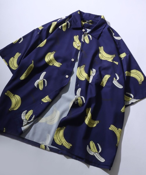 セール】Oversize Drop shoulder open color banana shirt/別注