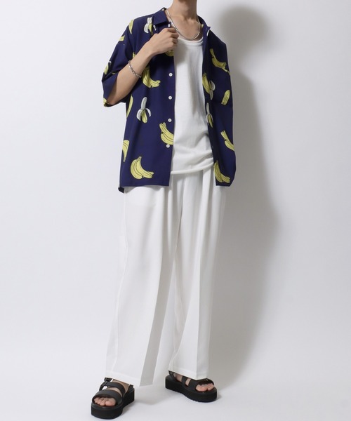SITRY（シトリー）の「Oversize Drop shoulder open color banana shirt/別注 オーバーサイズ ドロップショルダー オープンカラー バナナ シャツ（シャツ/ブラウス・メンズ・ホワイト/ネイビー/ピンク・M/L）」の20枚目の写真