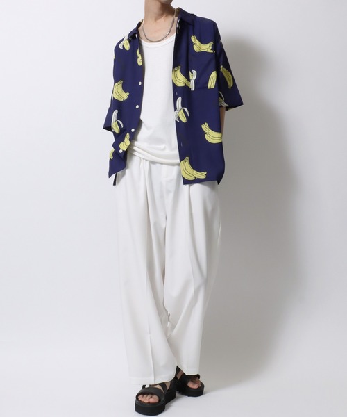 SITRY（シトリー）の「Oversize Drop shoulder open color banana shirt/別注 オーバーサイズ ドロップショルダー オープンカラー バナナ シャツ（シャツ/ブラウス・メンズ・ホワイト/ネイビー/ピンク・M/L）」の21枚目の写真