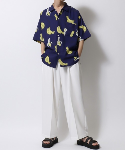 SITRY（シトリー）の「Oversize Drop shoulder open color banana shirt/別注 オーバーサイズ ドロップショルダー オープンカラー バナナ シャツ（シャツ/ブラウス・メンズ・ホワイト/ネイビー/ピンク・M/L）」の18枚目の写真