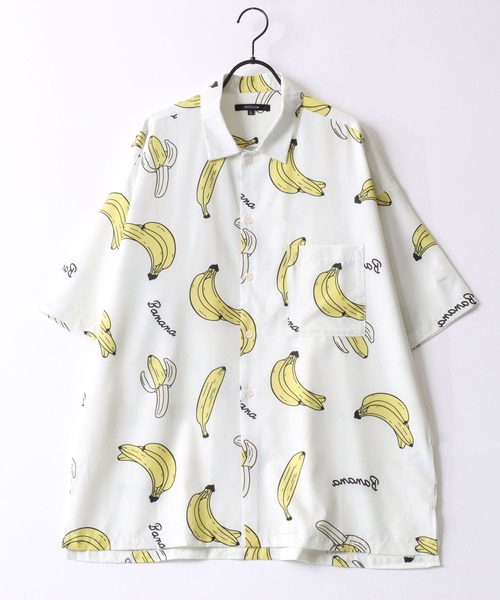 SITRY（シトリー）の「Oversize Drop shoulder open color banana shirt/別注 オーバーサイズ ドロップショルダー オープンカラー バナナ シャツ（シャツ/ブラウス・メンズ・ホワイト/ネイビー/ピンク・M/L）」の14枚目の写真