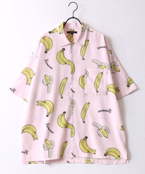 SITRY（シトリー）の「Oversize Drop shoulder open color banana shirt/別注 オーバーサイズ ドロップショルダー オープンカラー バナナ シャツ（シャツ/ブラウス・メンズ・ホワイト/ネイビー/ピンク・M/L）」の15枚目の写真
