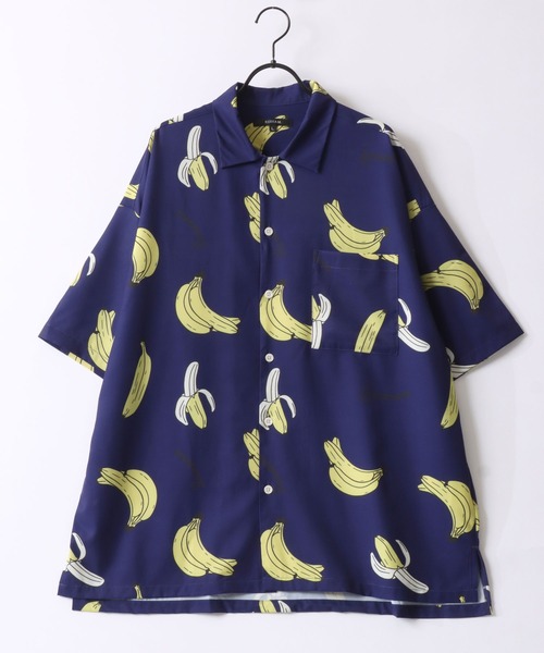 SITRY（シトリー）の「Oversize Drop shoulder open color banana shirt/別注 オーバーサイズ ドロップショルダー オープンカラー バナナ シャツ（シャツ/ブラウス・メンズ・ホワイト/ネイビー/ピンク・M/L）」の4枚目の写真