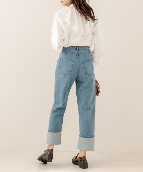 OLIVE des OLIVE(オリーブデオリーブ)の「ラッフルカラ―付ブラウス(シャツ/ブラウス・レディース・ホワイト/オフホワイト/ネイビー・FREE)」の18枚目の写真