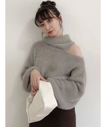 dazzlin | ショルダーオープンシャギーニットトップス(ニット/セーター)