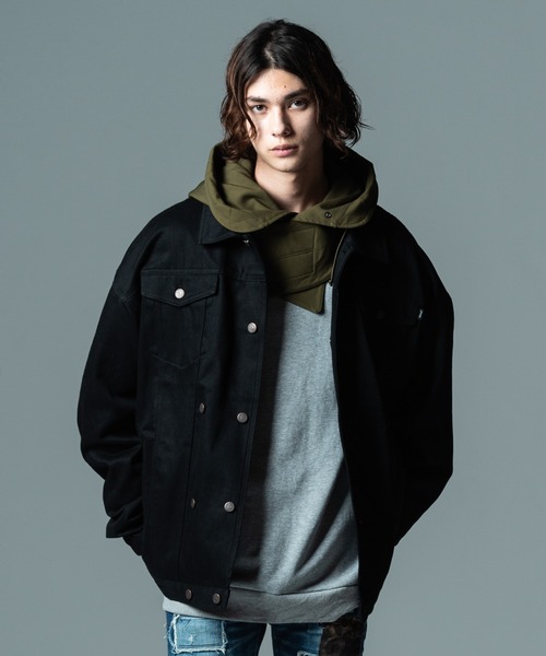 glamb(グラム)の「Double Brested Denim JKT / ダブルブレストデニムジャケット(デニムジャケット・メンズ・ブラック/インディゴブルー・M/S/L)」の2枚目の写真